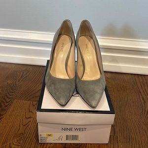 Grey Suede Nine West Pumps - Size 8